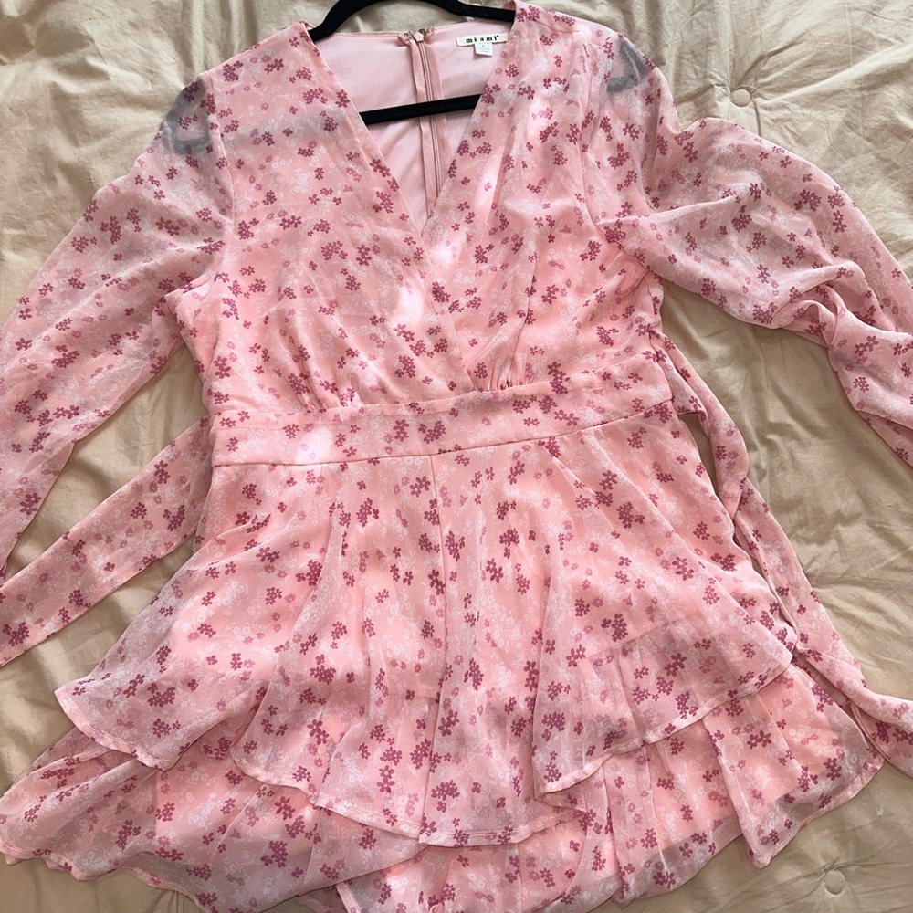 Miami Pink Floral Patterned Dress